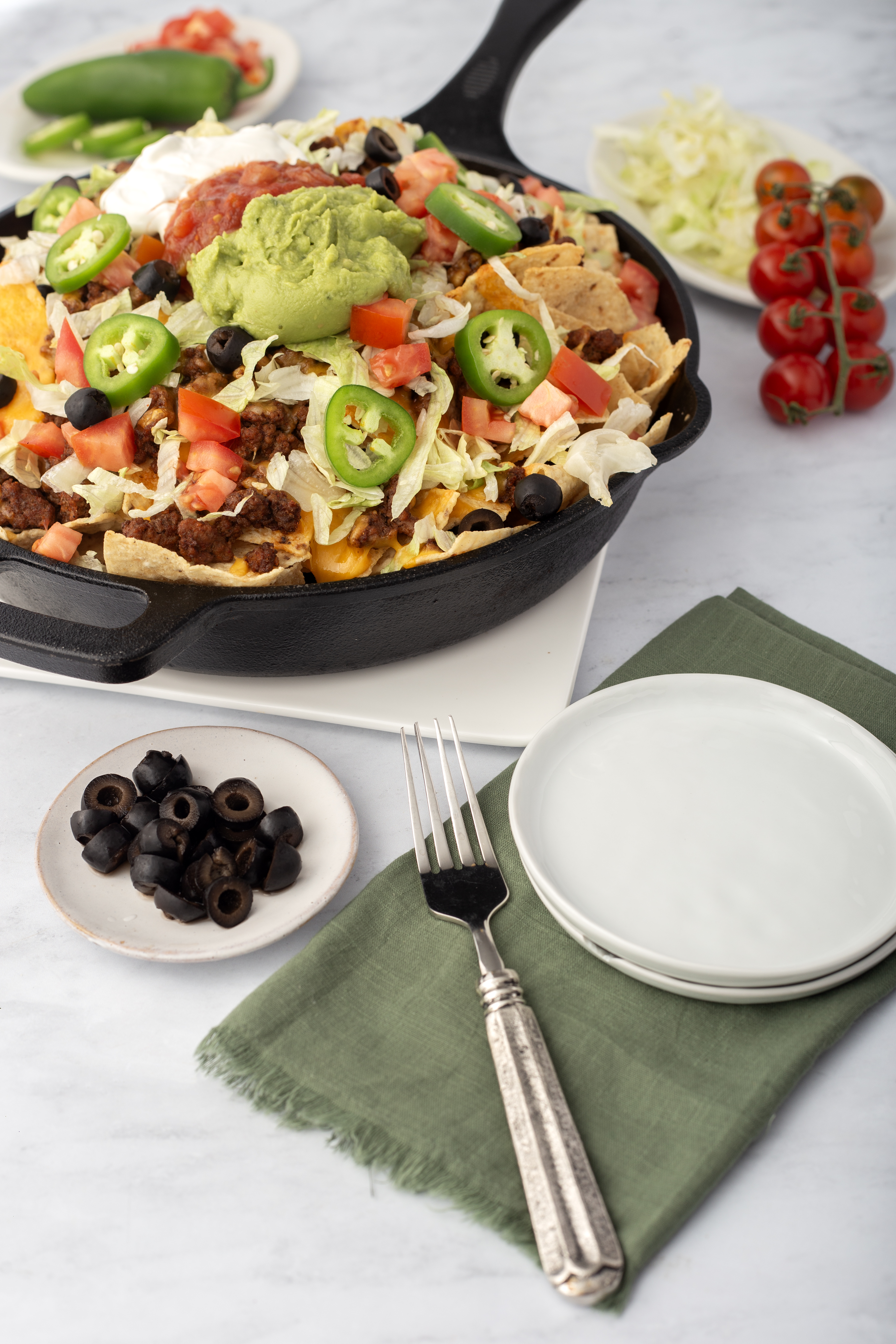 Beefy Super Nacho Skillet