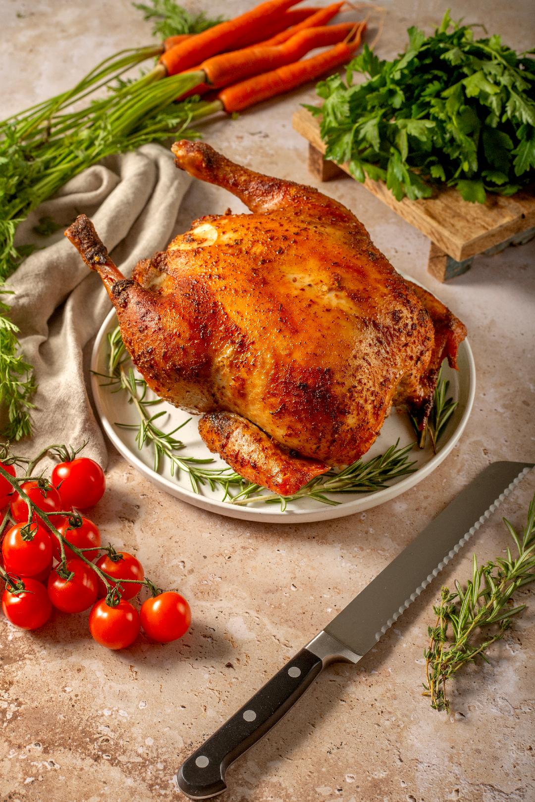 new whole roasted chicken