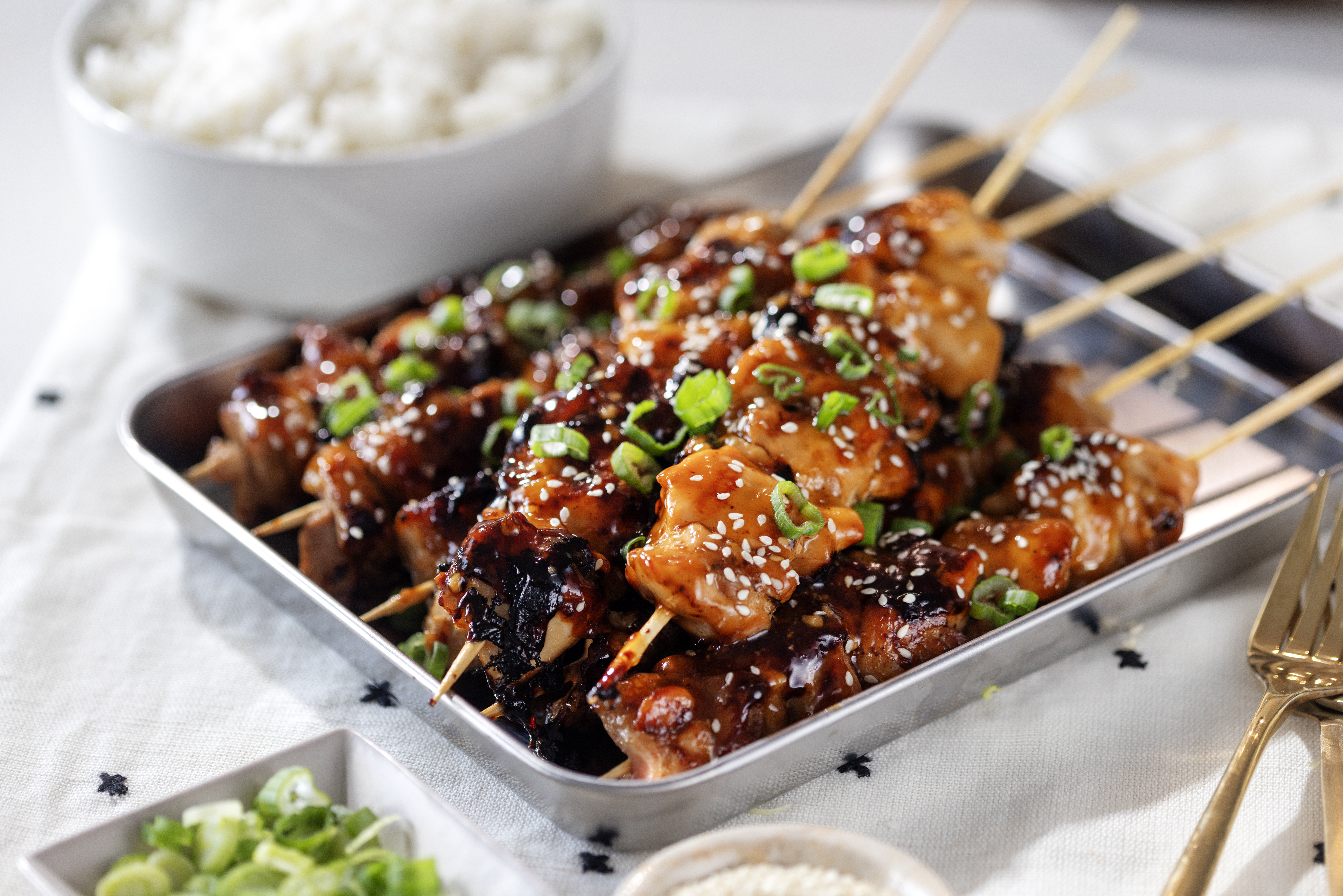 Easy Stovetop Teriyaki Chicken Skewers