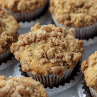 Peach Muffins with Crumb Topping