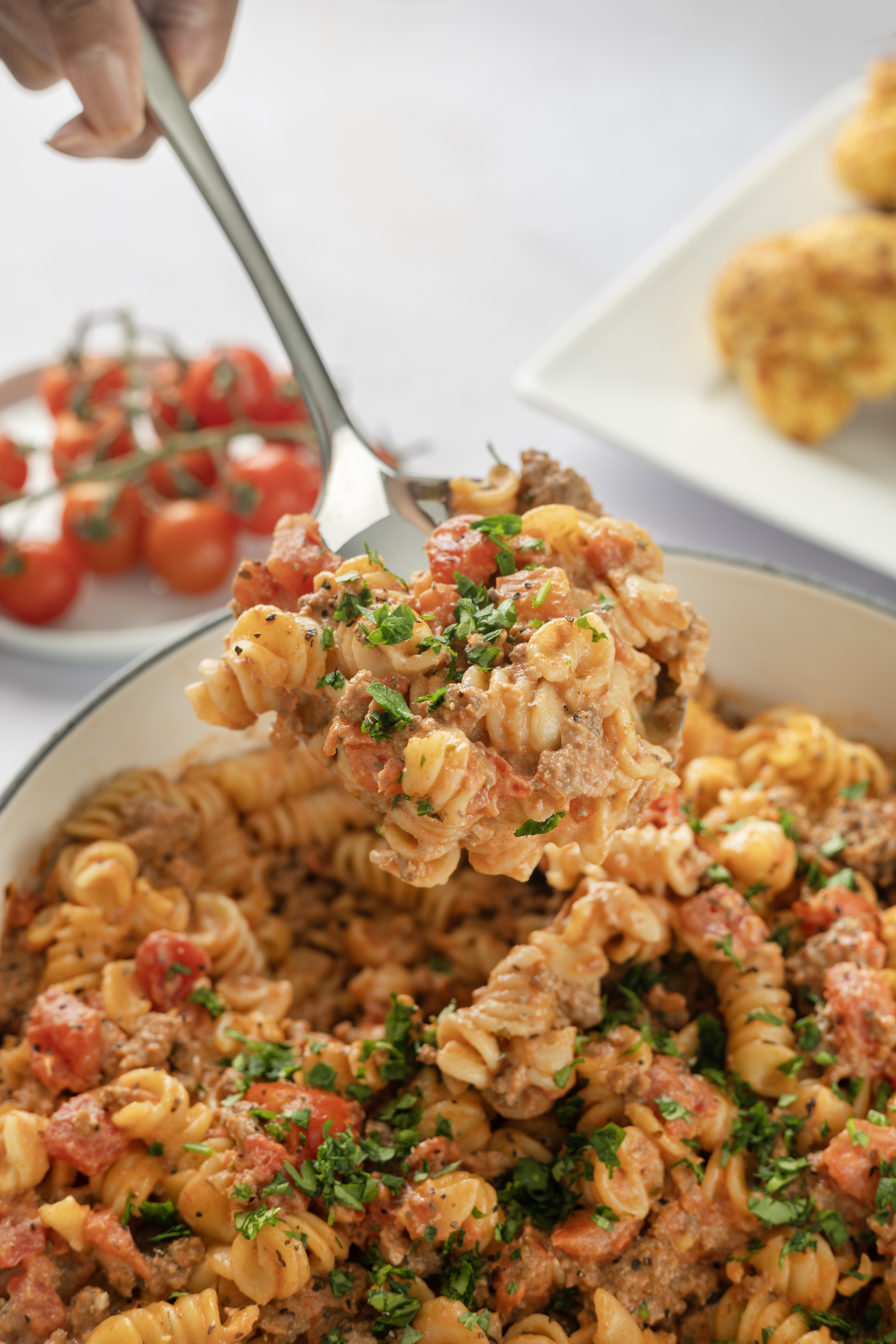 Stovetop Creamy Ground Beef Pasta