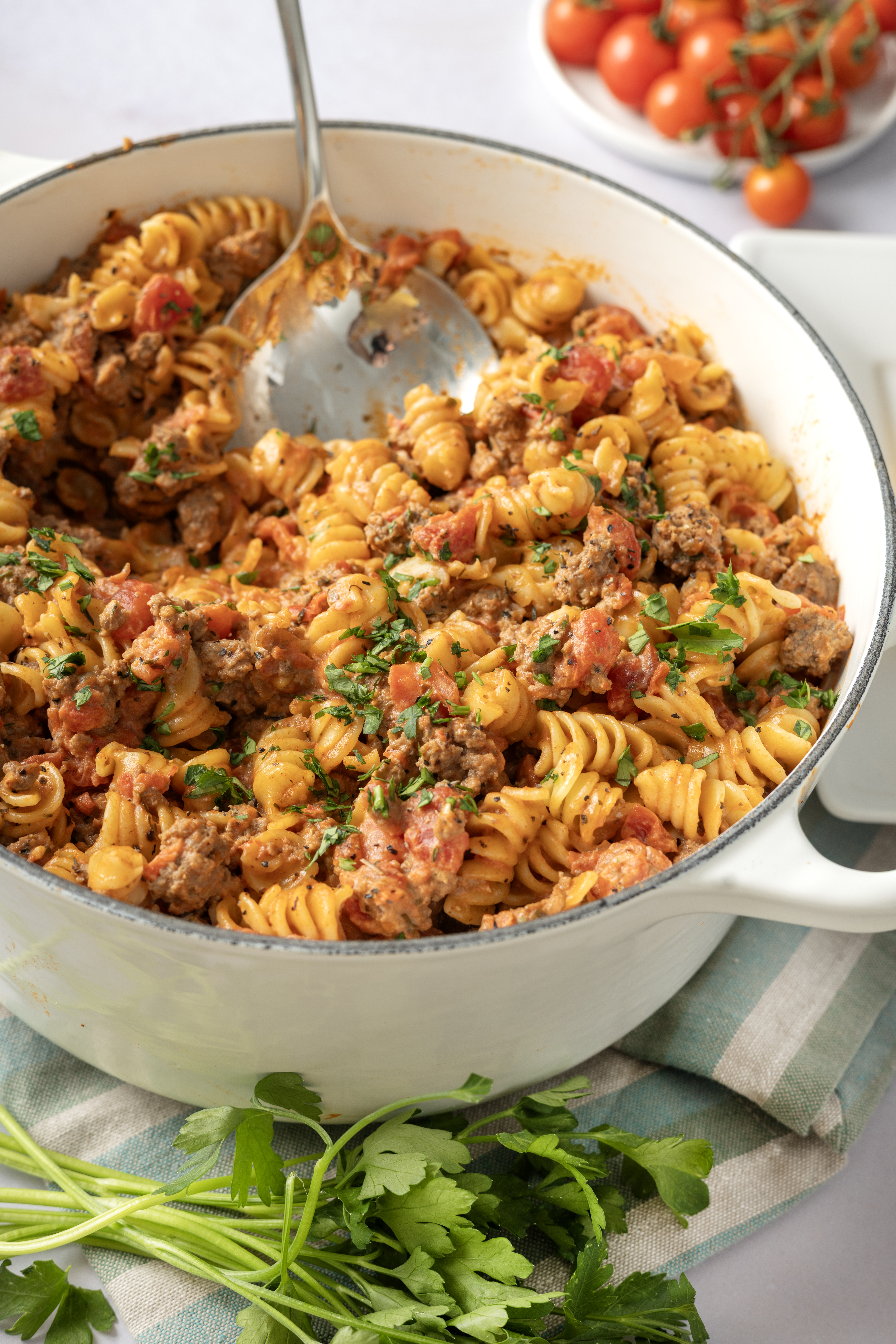 Stovetop Creamy Ground Beef Pasta