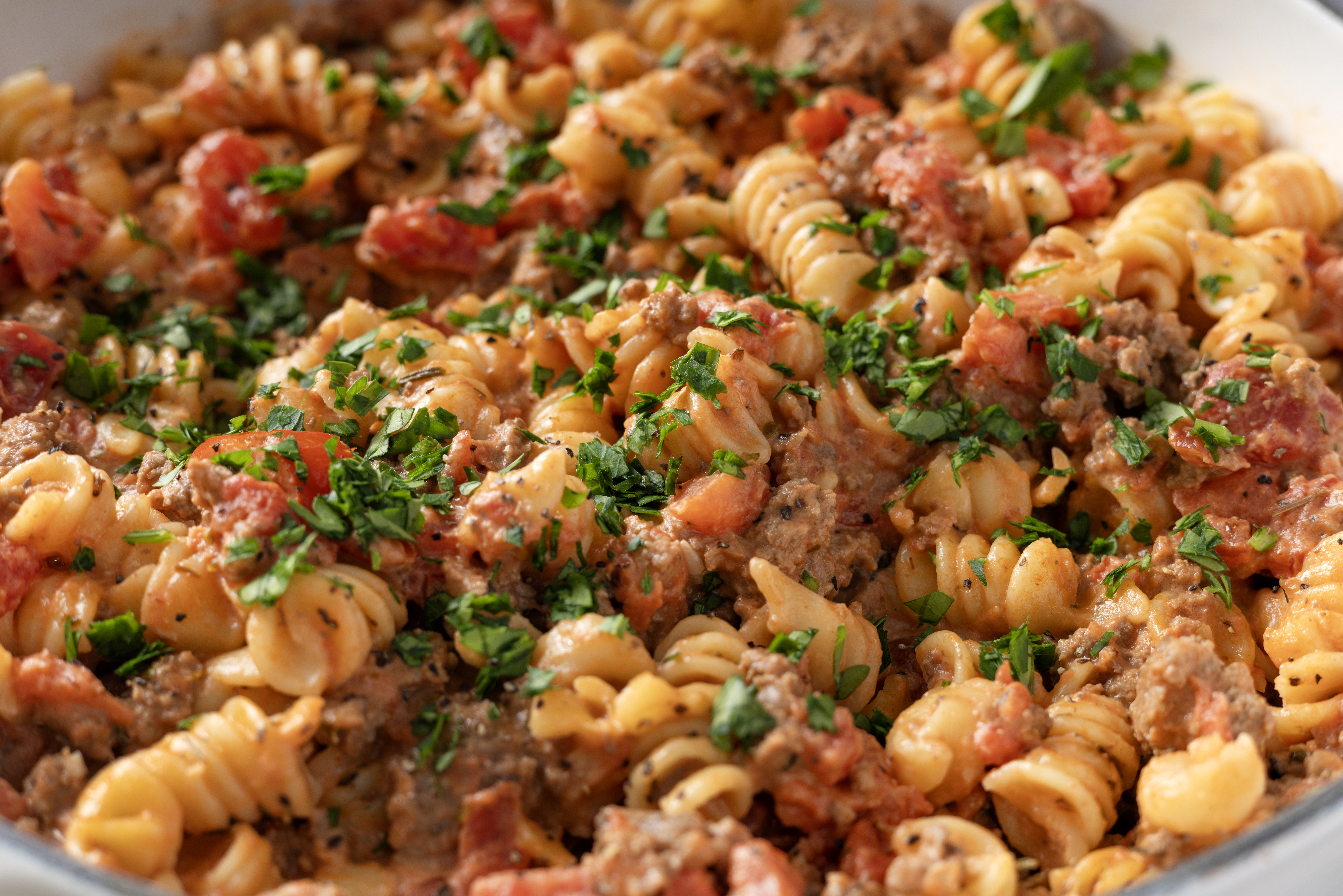 Stovetop Creamy Ground Beef Pasta
