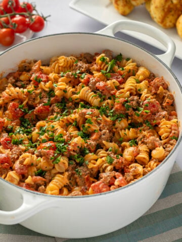 Stovetop Creamy Ground Beef Pasta