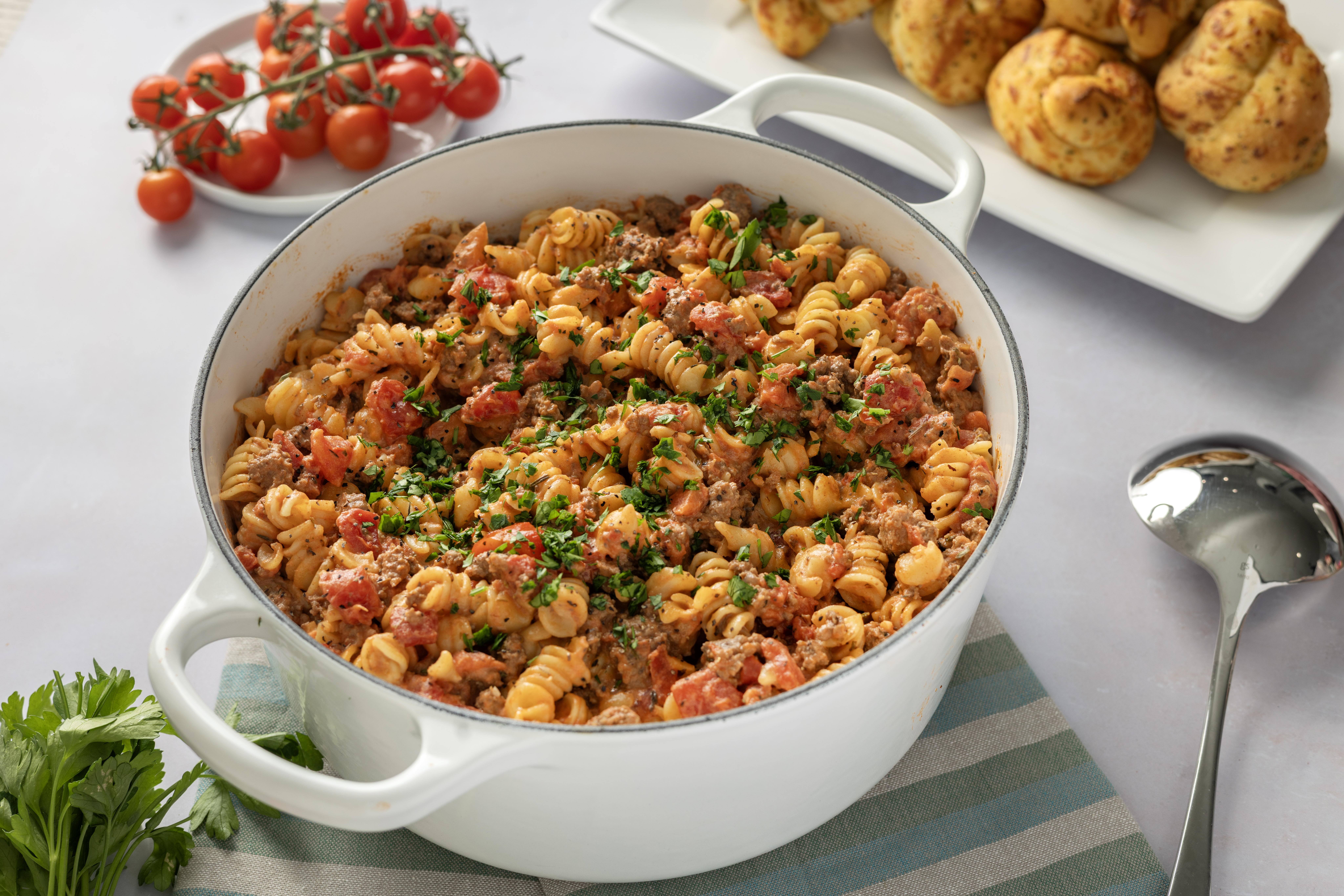 Stovetop Creamy Ground Beef Pasta