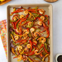 Sheet Pan Shrimp Fajitas