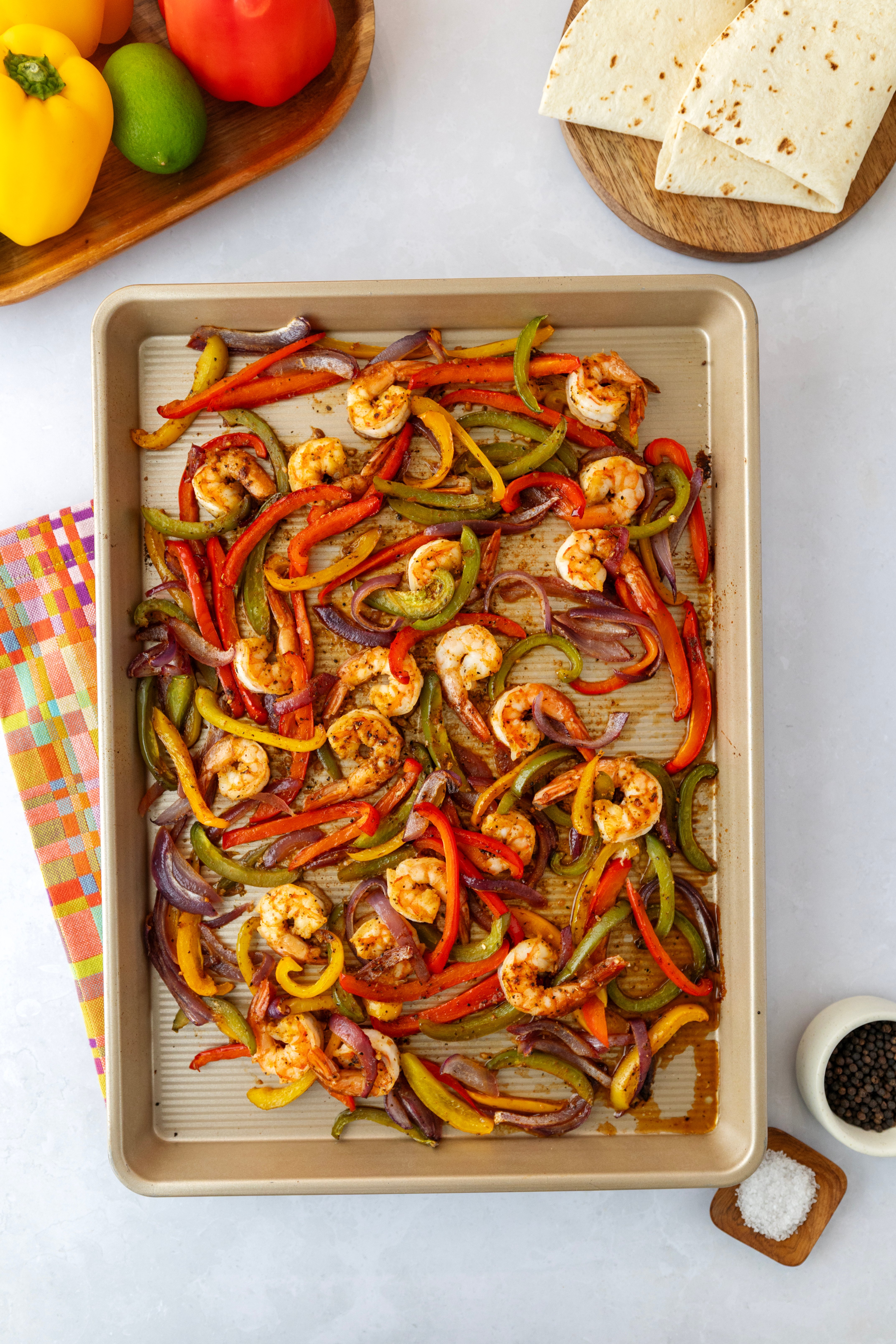 Sheet Pan Shrimp Fajitas