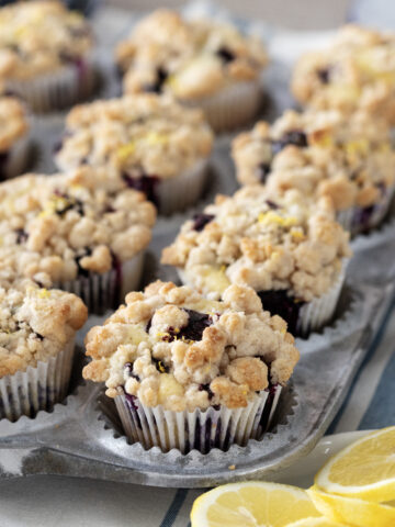 Lemon Blueberry Muffins with crumb topping