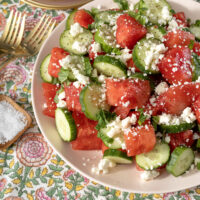 Watermelon Cucumber and Feta Salad