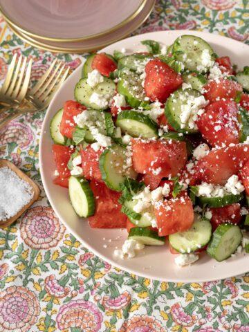 Watermelon Cucumber and Feta Salad