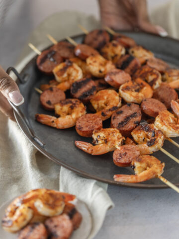 Sausage and Shrimp Skewers