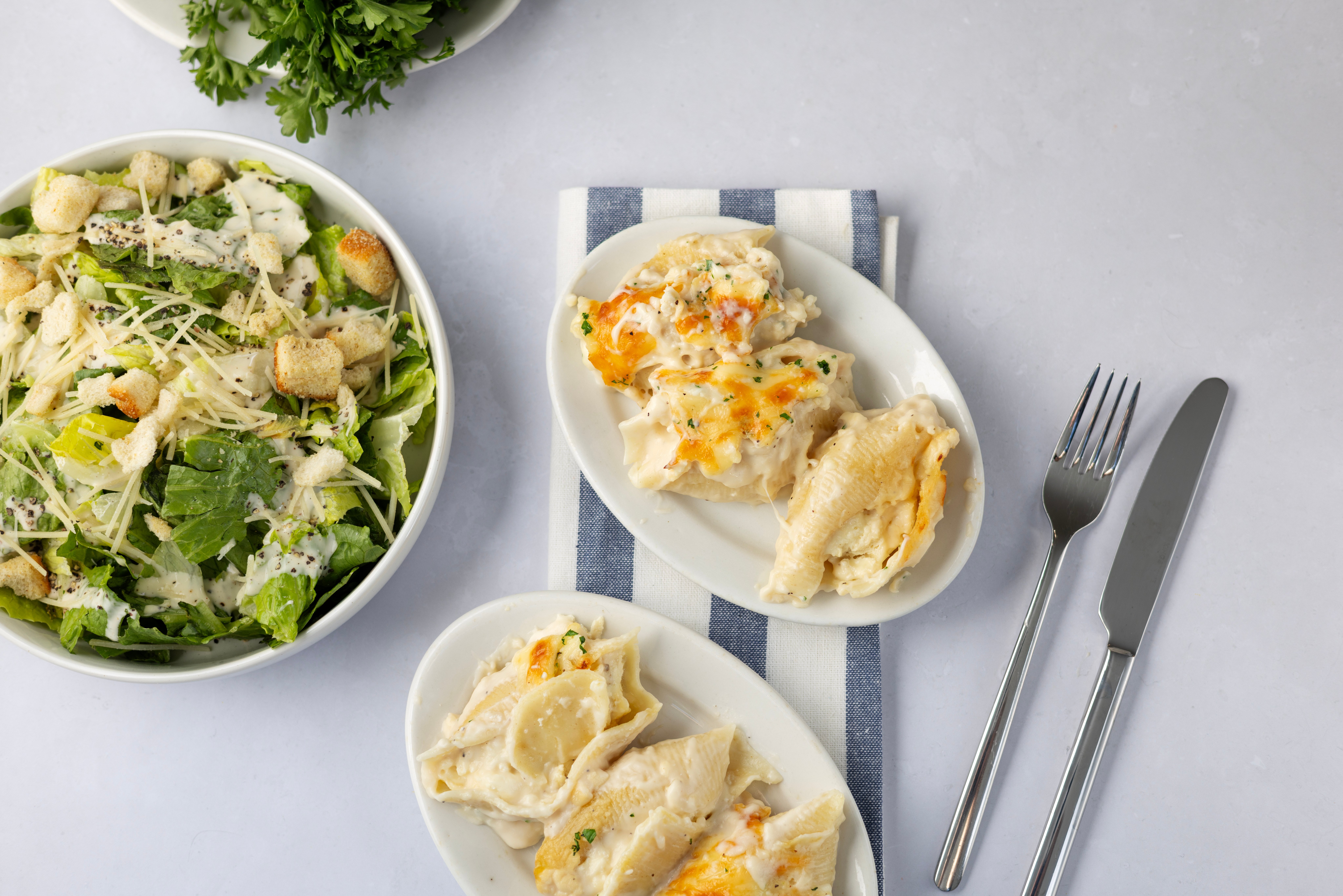 Cheesy Chicken Alfredo Stuffed Shells