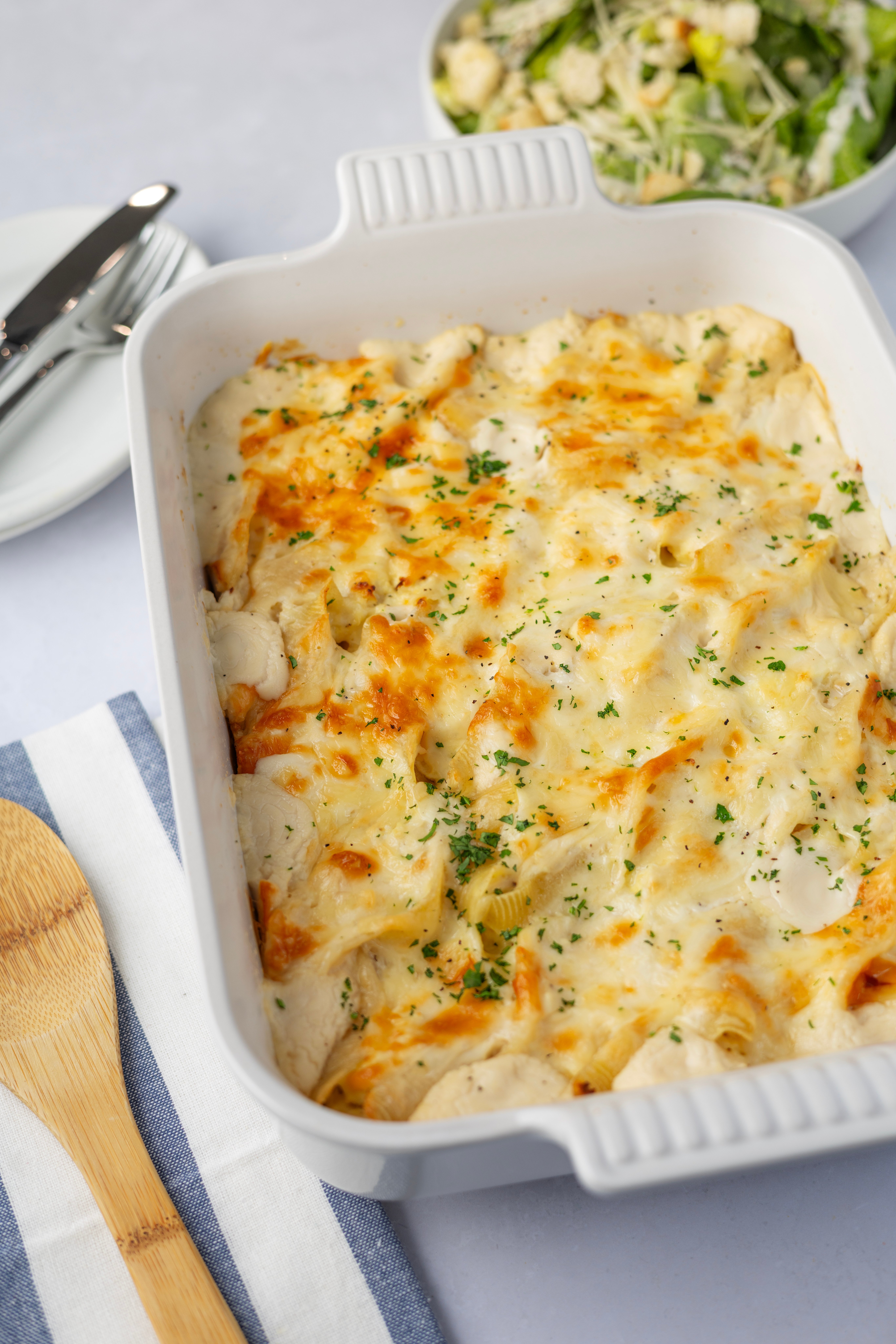 Cheesy Chicken Alfredo Stuffed Shells