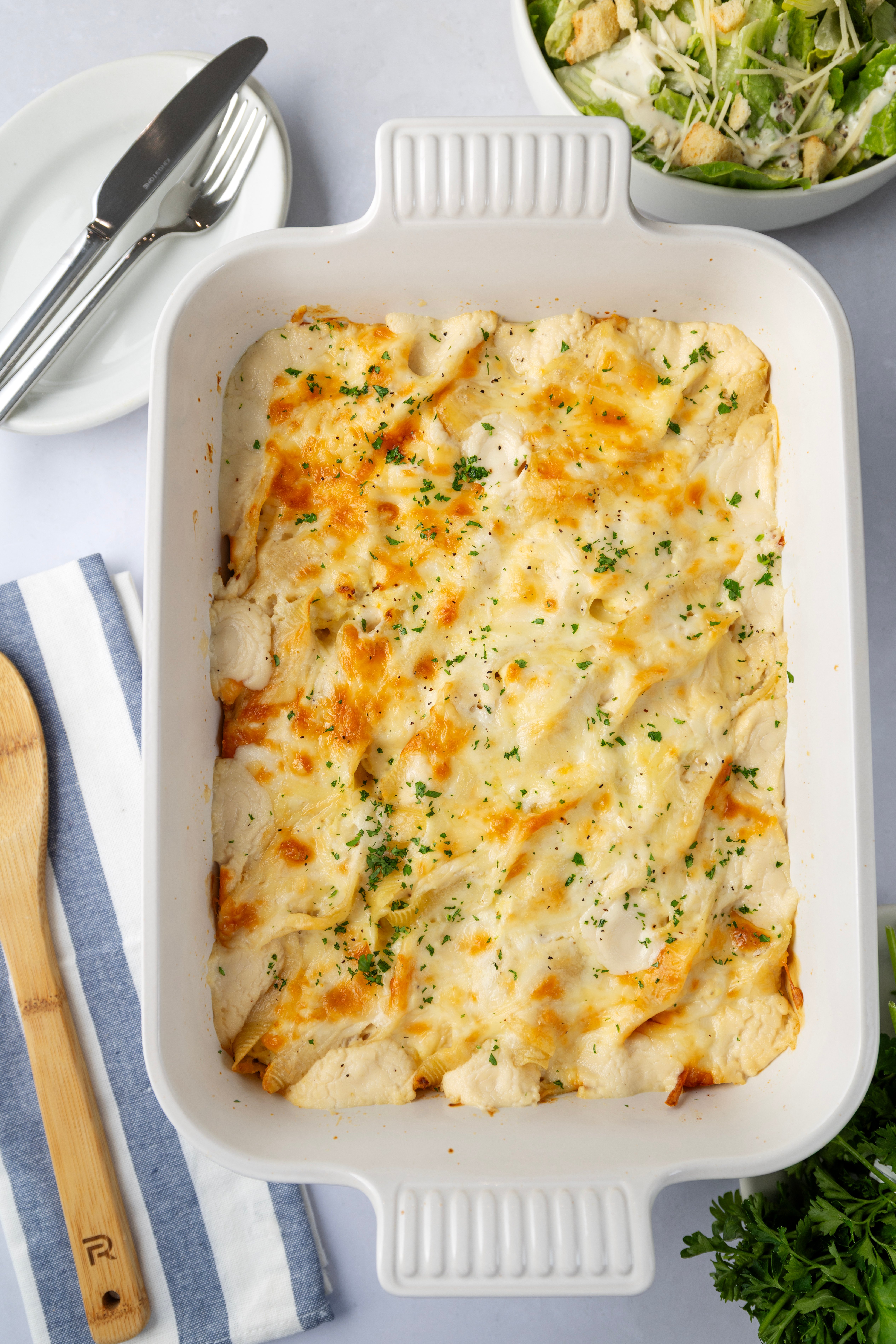 Cheesy Chicken Alfredo Stuffed Shells