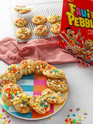 Fruity Pebbles White Chocolate Cookies