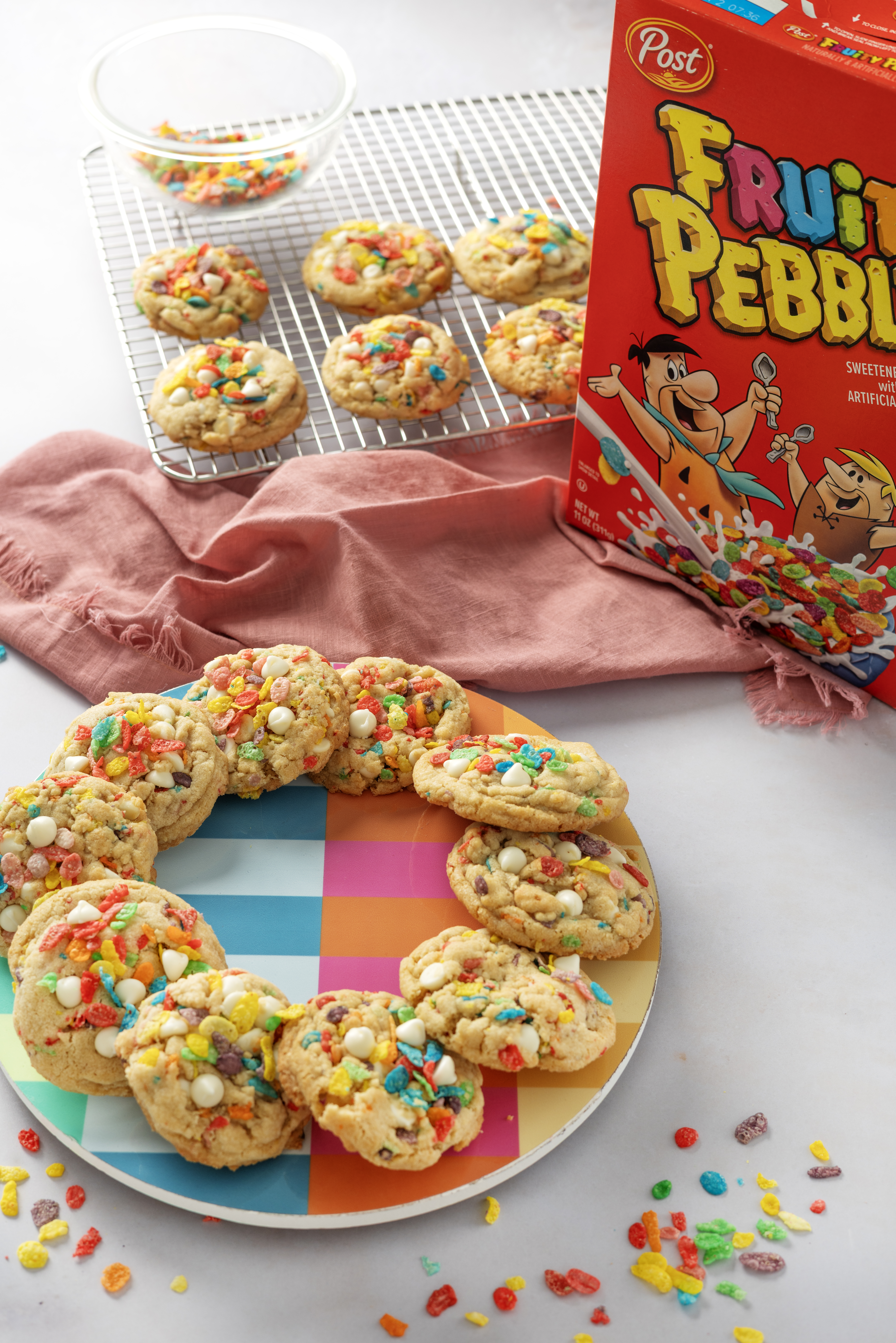 Fruity Pebbles White Chocolate Cookies