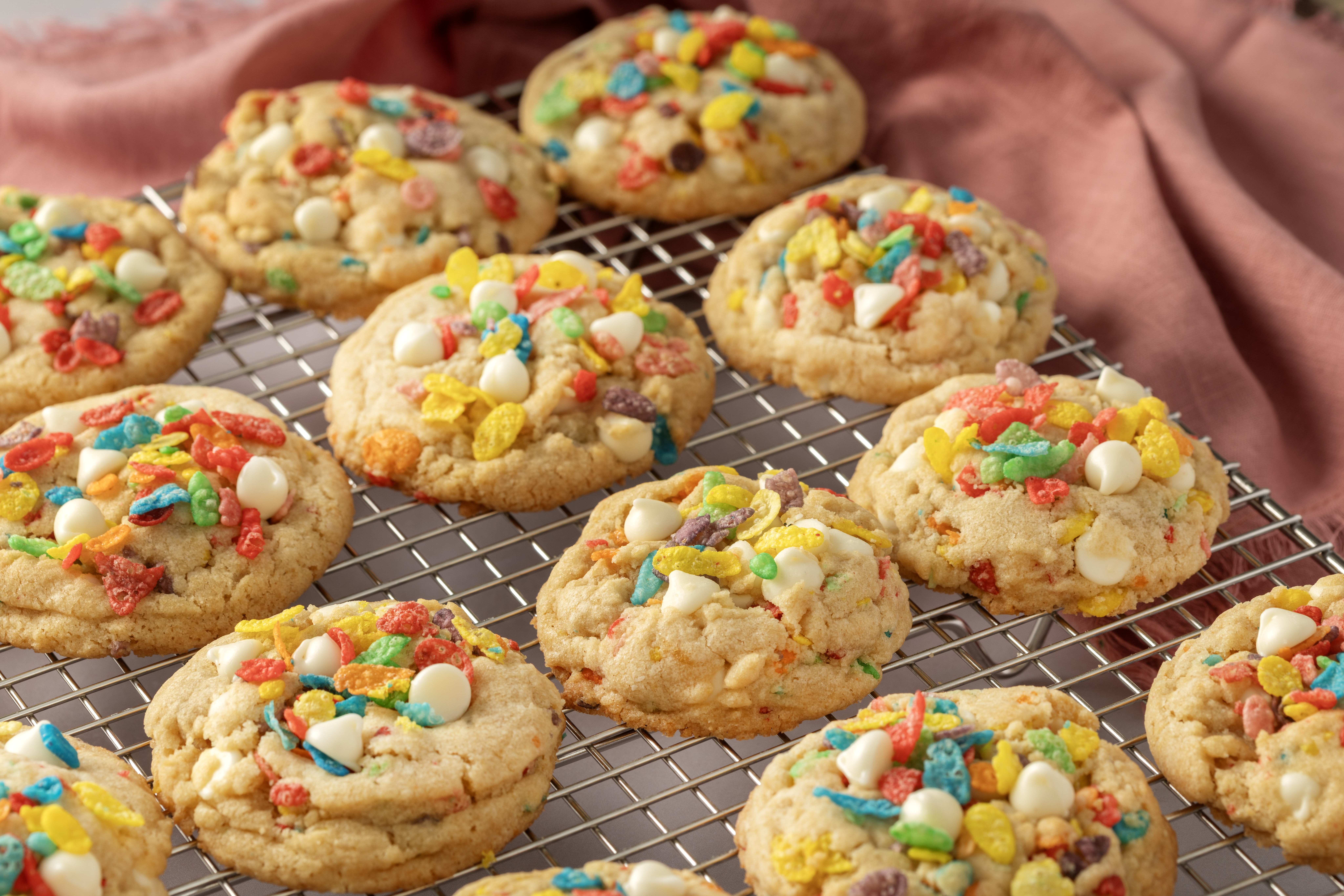 Fruity Pebbles White Chocolate Cookies