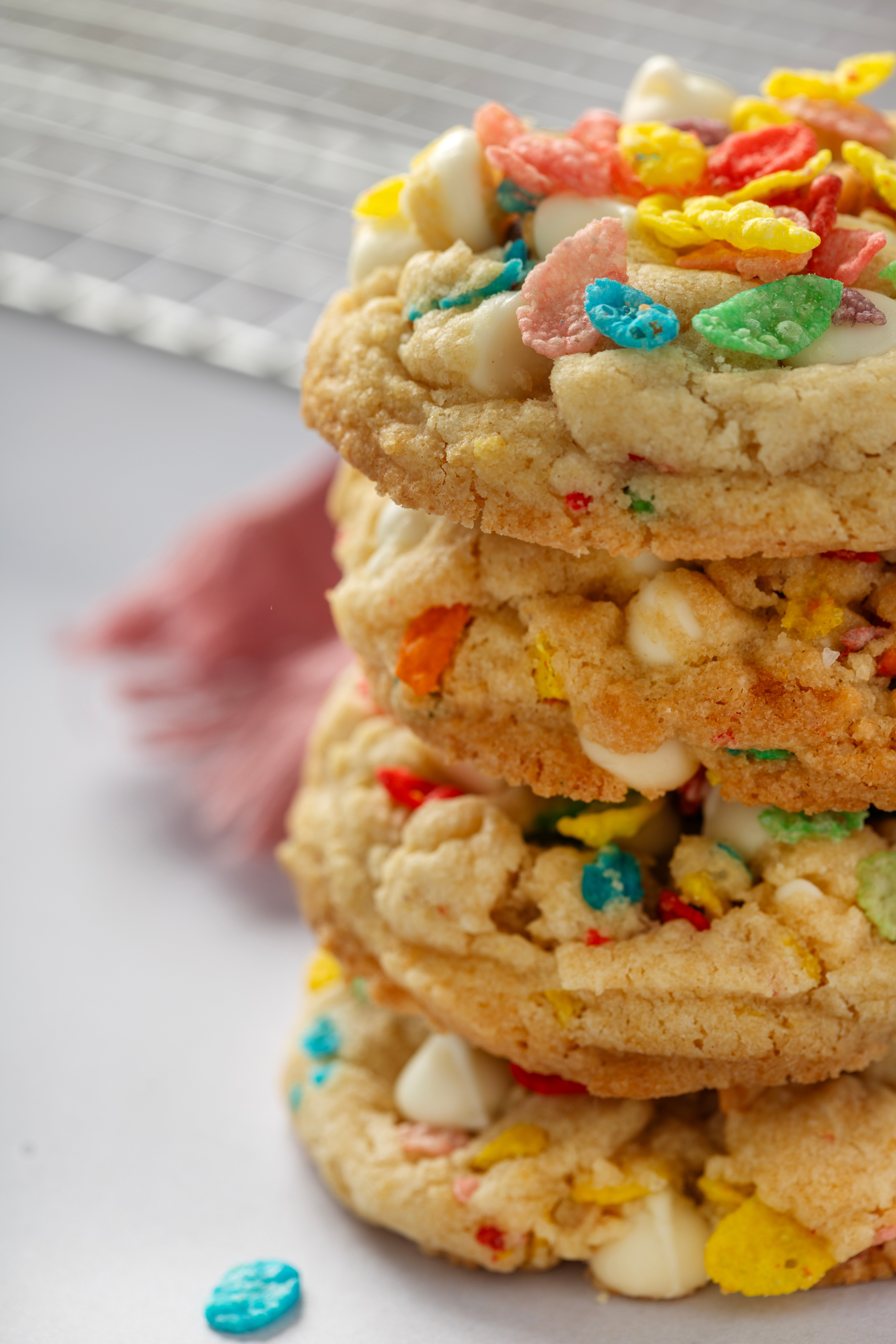 Fruity Pebbles White Chocolate Cookies