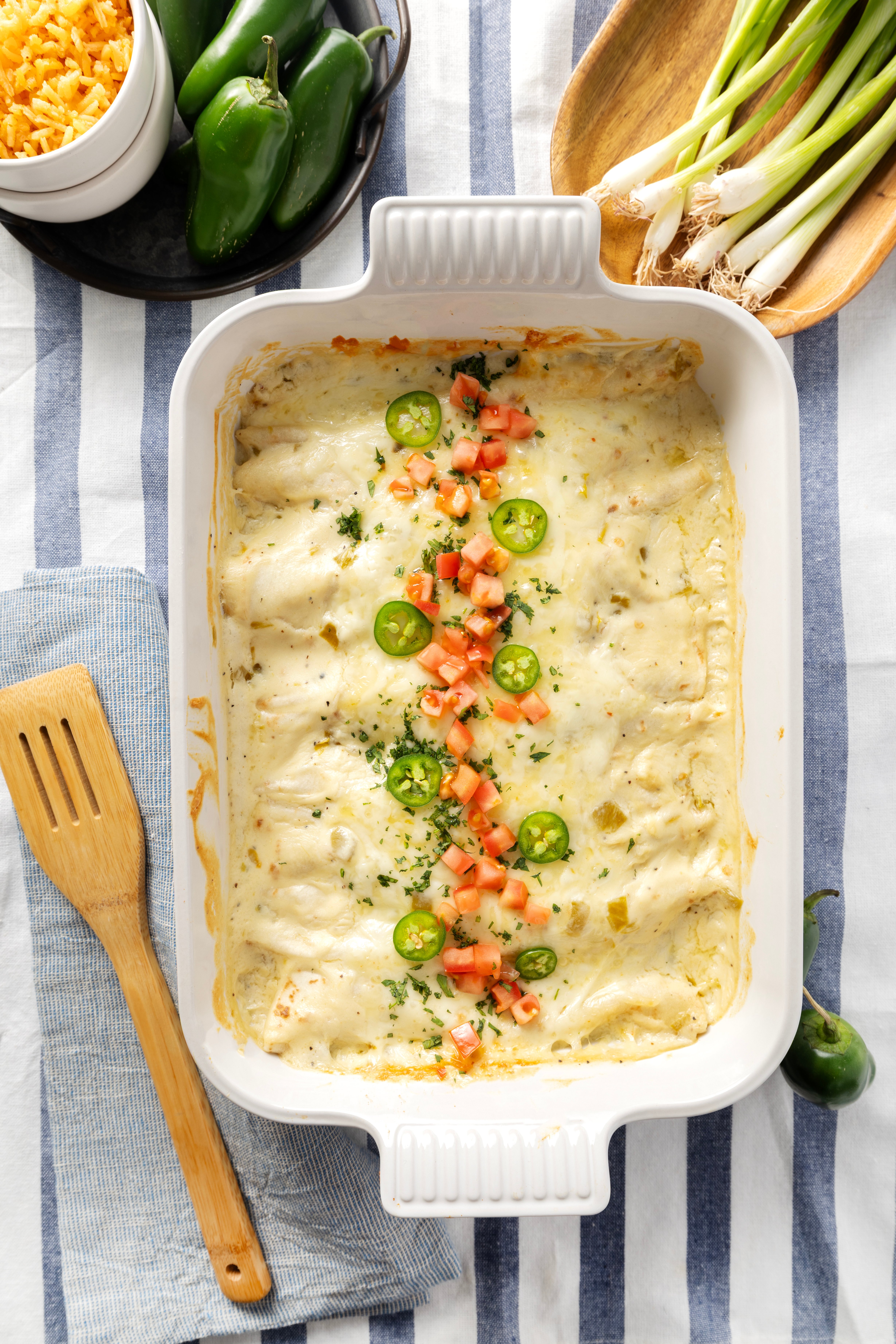 Creamy White Chicken Enchiladas