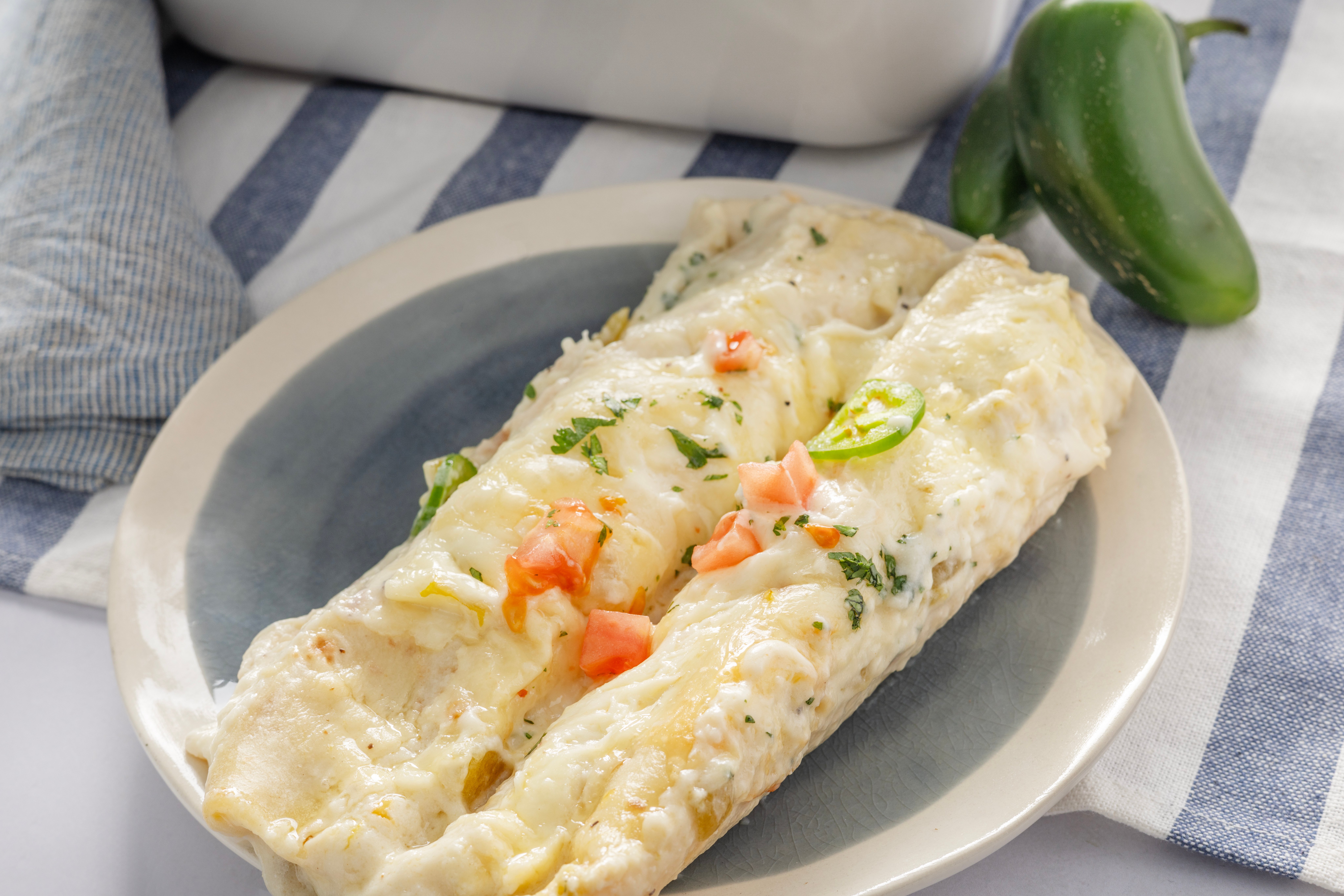 Creamy White Chicken Enchiladas