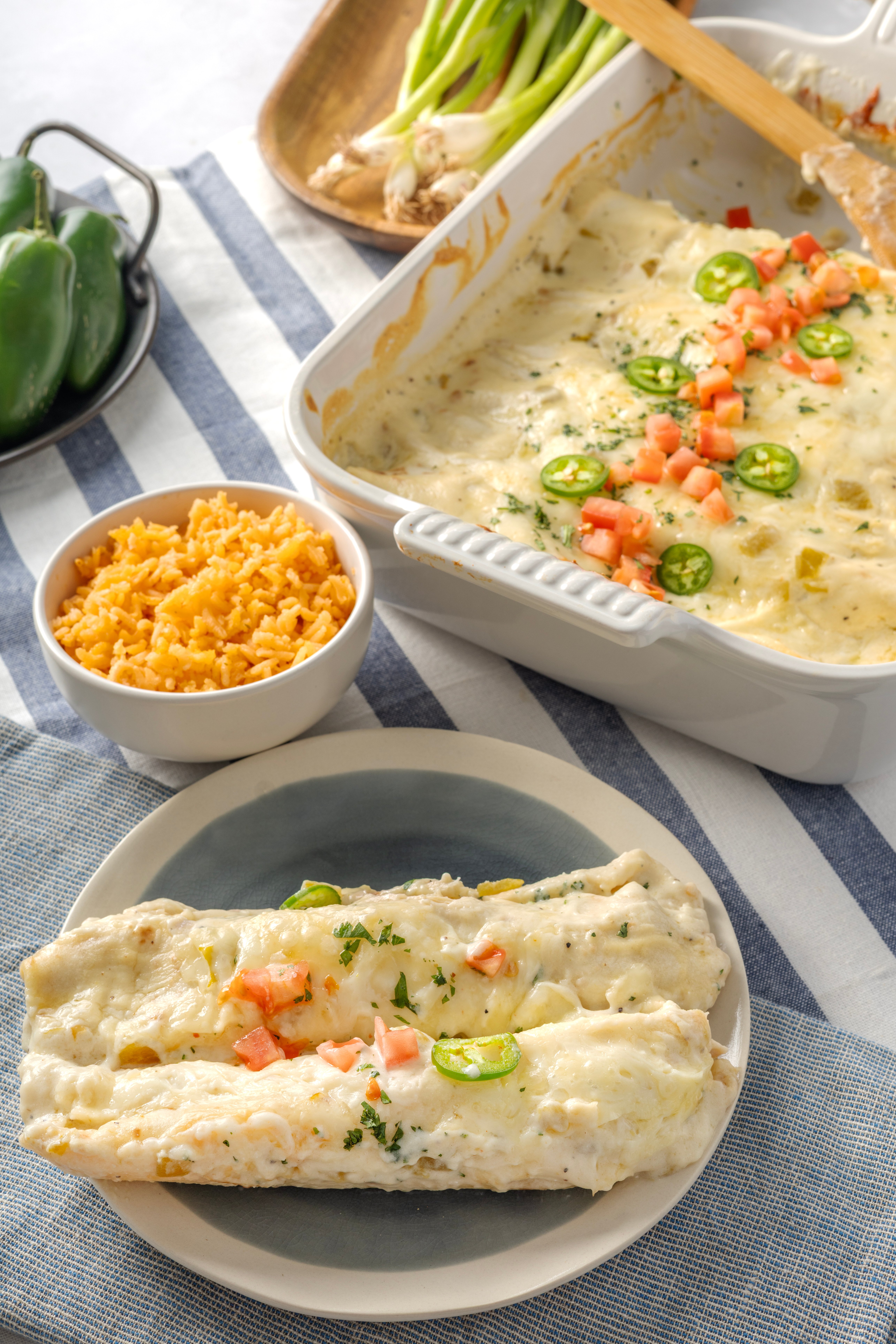 Creamy White Chicken Enchiladas