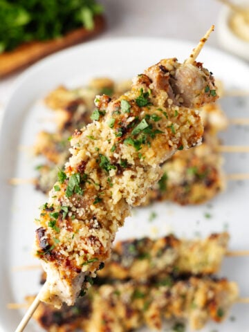 Ranch Garlic Parmesan Chicken Skewers