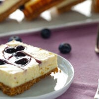 Blueberry Swirl Cheesecake Bars