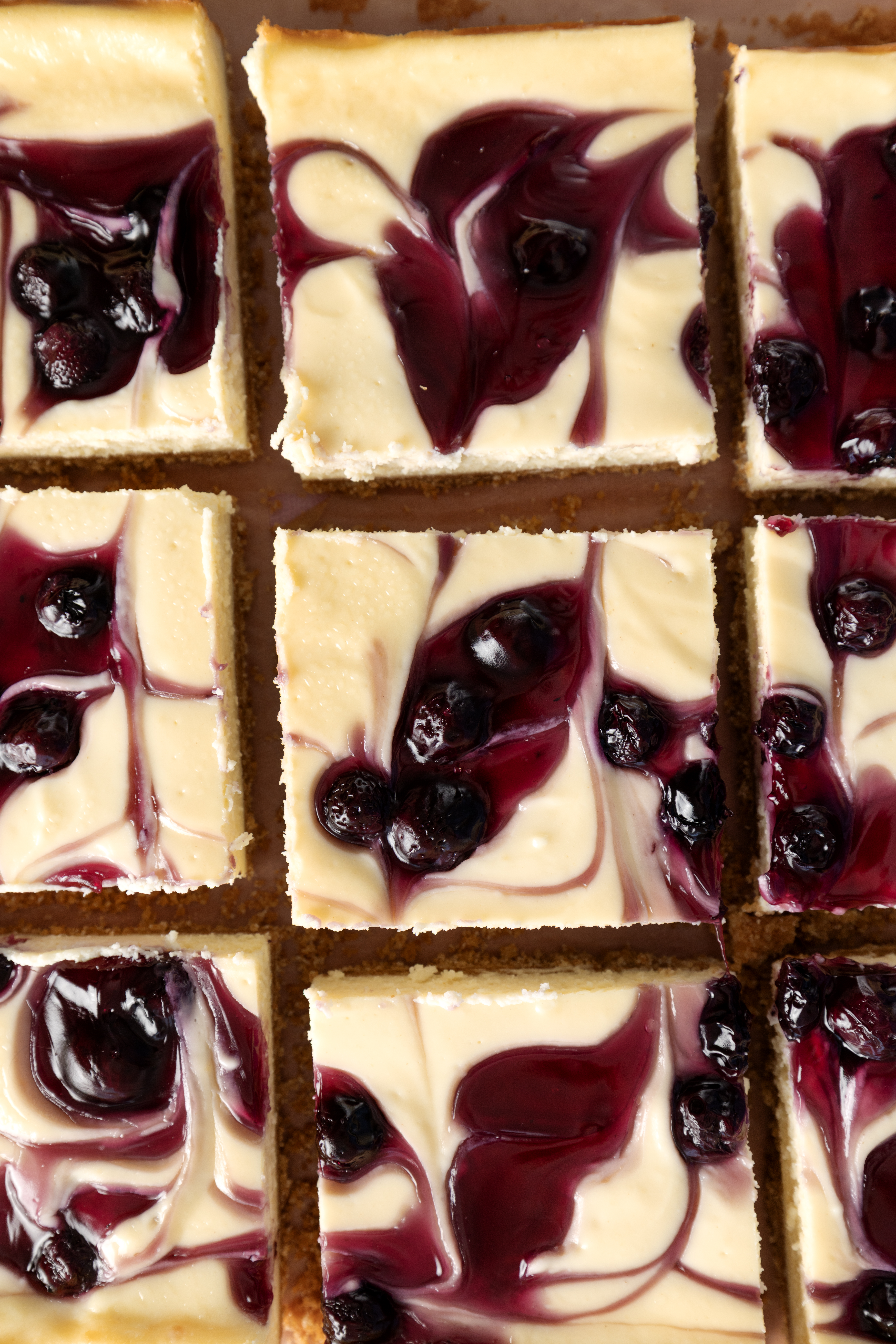 Blueberry Swirl Cheesecake Bars